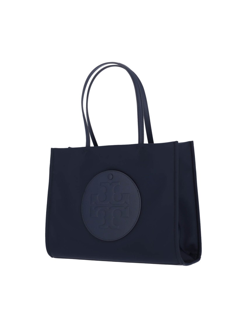 Tory Burch Navy Recycled Nylon Tote With Leather Accents In Blue