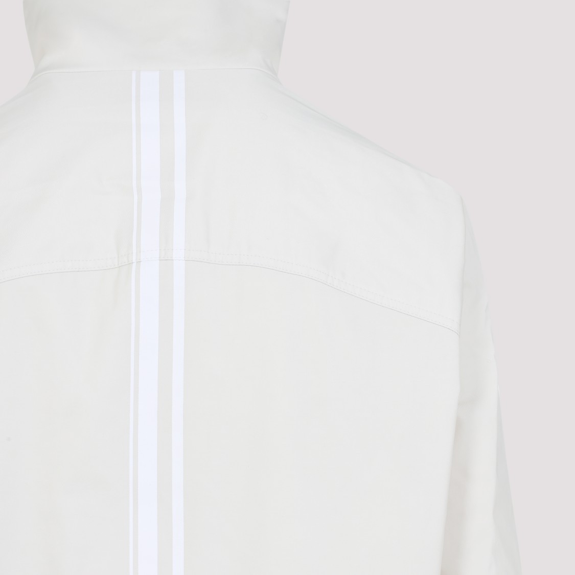 Mordecai High Collar White Jacket With Relaxed Fit In Neutrals