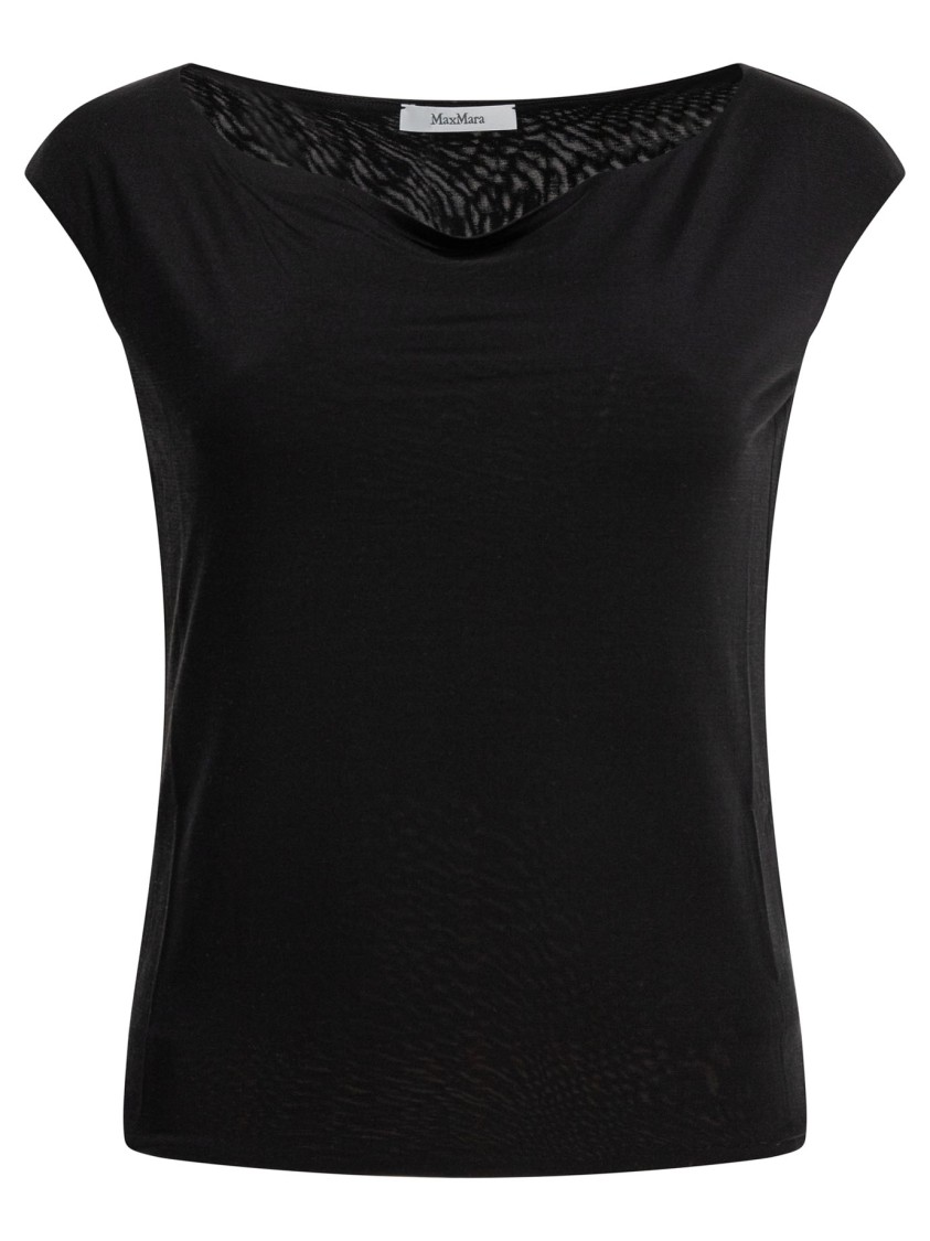 Max Mara Valzer Silk V-neck Top In Black