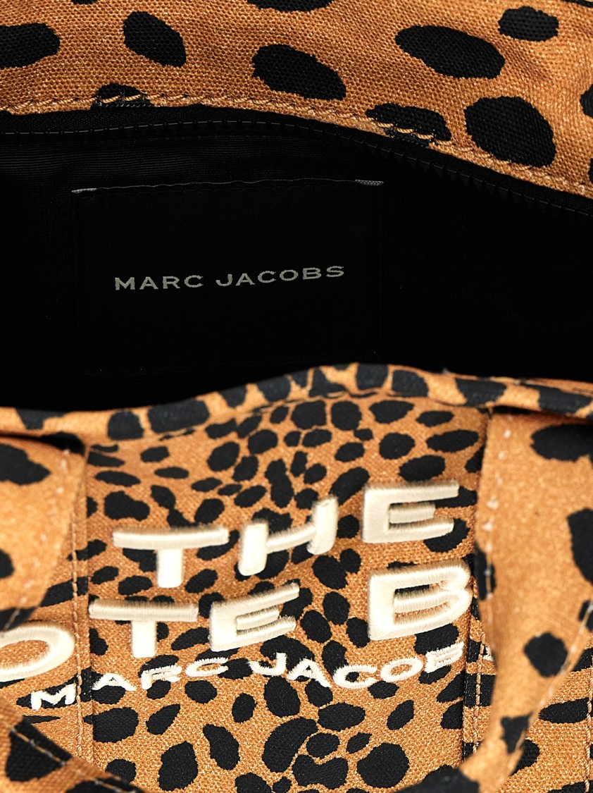 Marc Jacobs 'the Cheetah Canvas Small Tote' Handbag In Brown