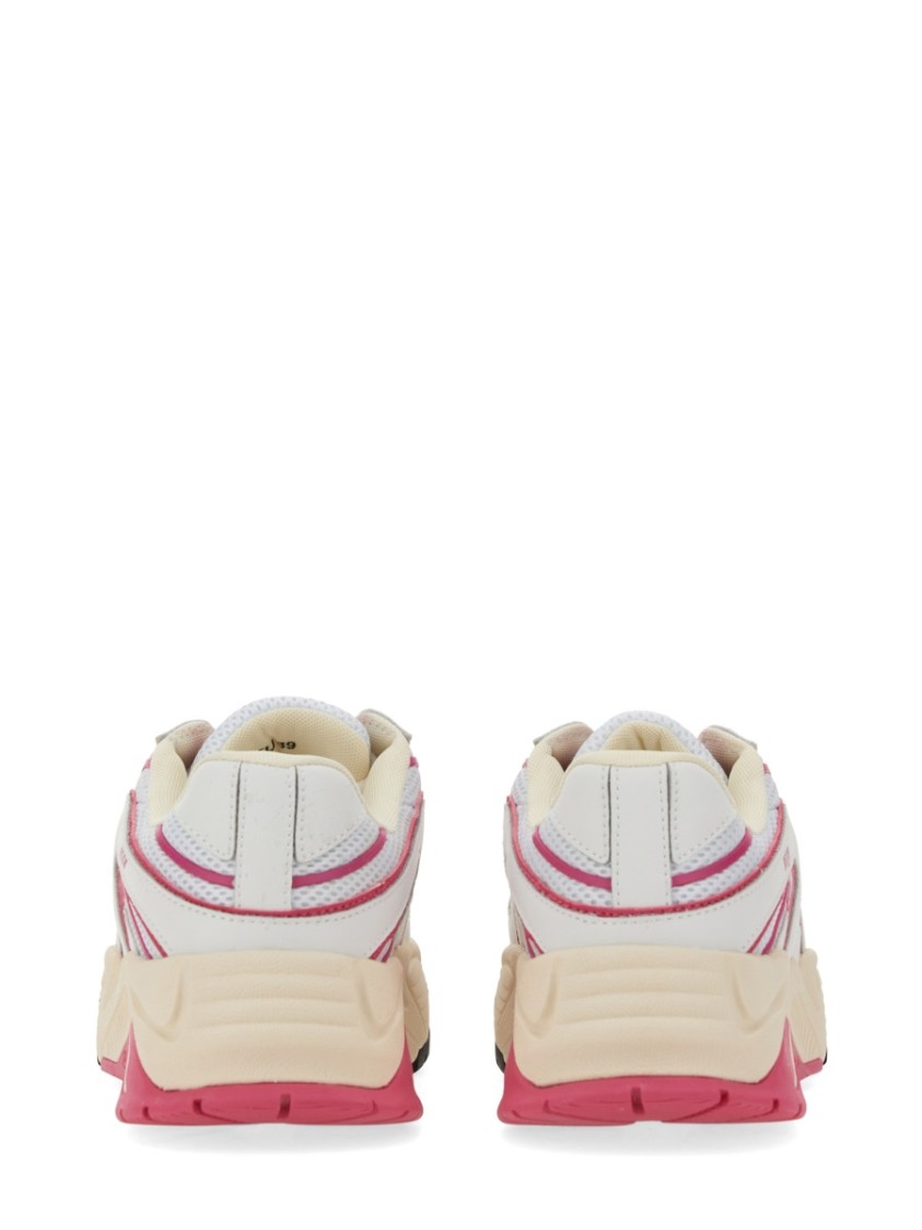 Msgm Two-tone Mesh And Leather Sneakers