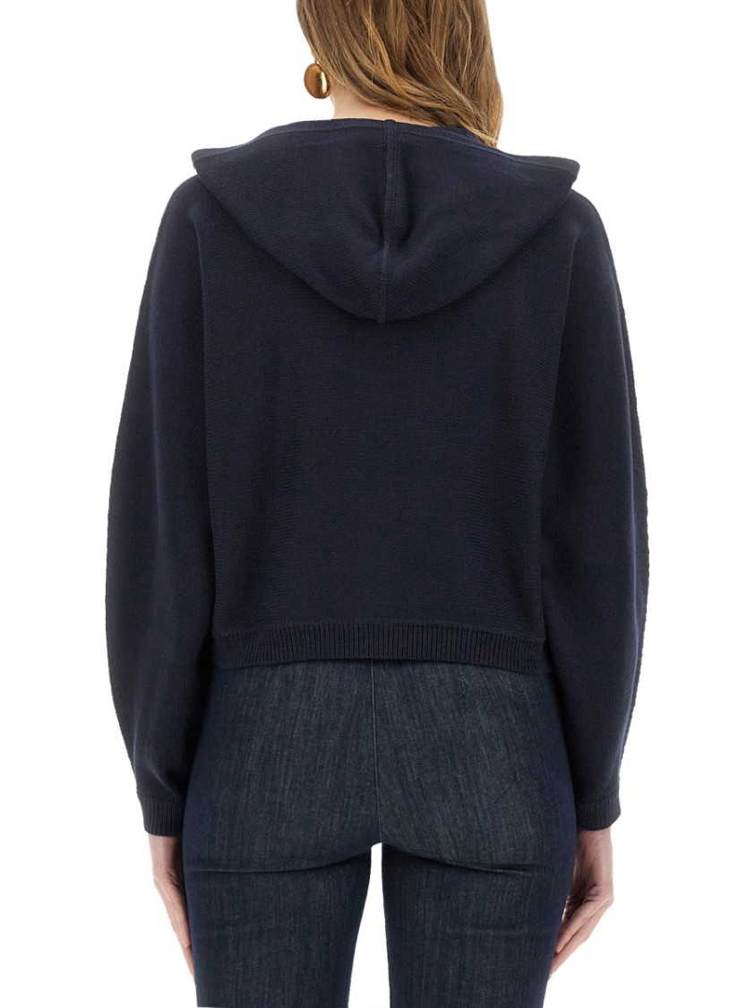 Theory Knit Sweatshirt With Zipper In Blue