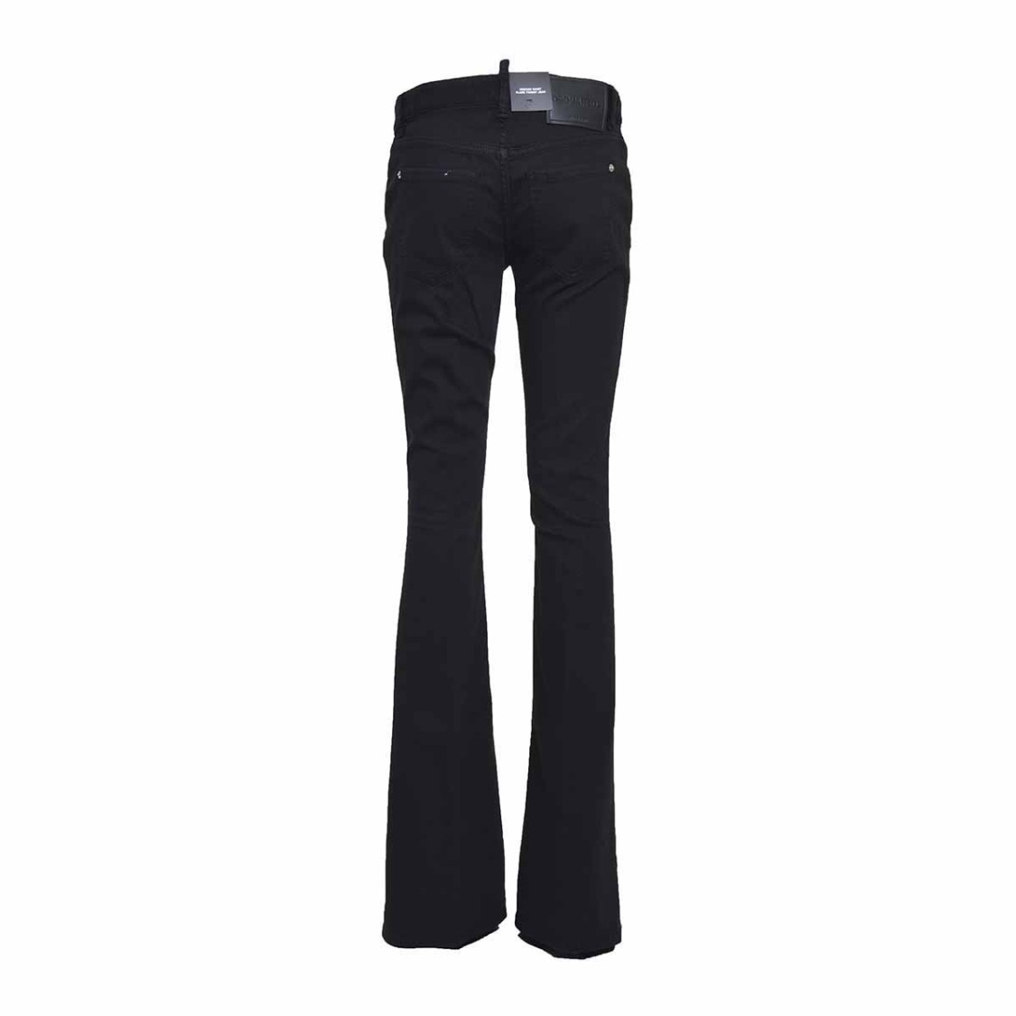 Dsquared2 Black Mid-rise Twiggy Flare Jeans In Black