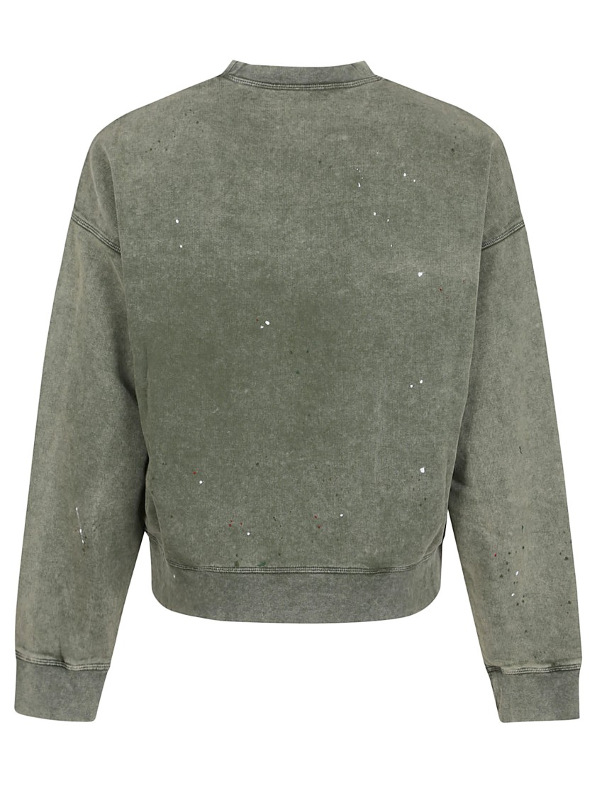 Dsquared2 Relaxed Fit Crew Neck Sweater With Distressed Detailing In Green