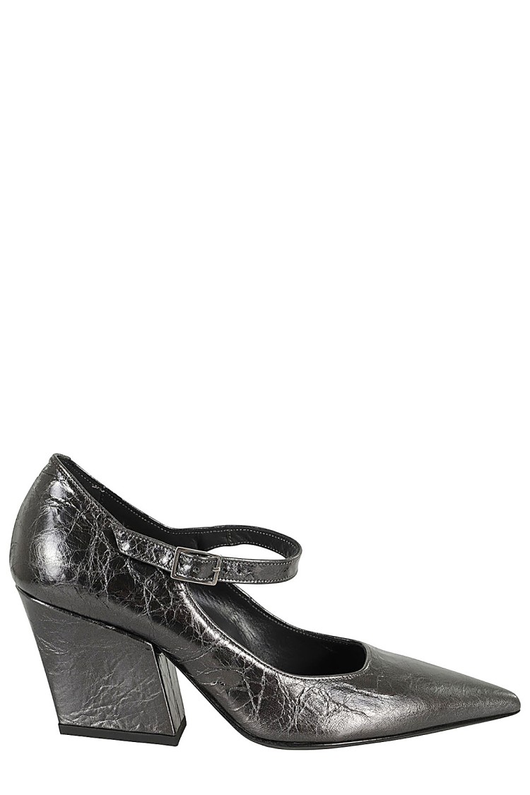 Shop Giampaolo Viozzi Bomber Lame Pumps In Grey