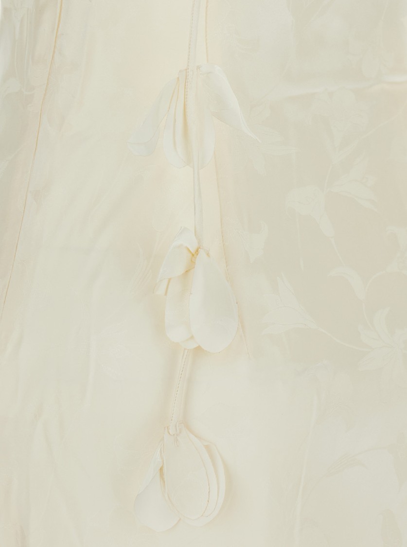 ROTATE BIRGER CHRISTENSEN ROTATE WHITE DRESS WITH DRAPED NECKLINE