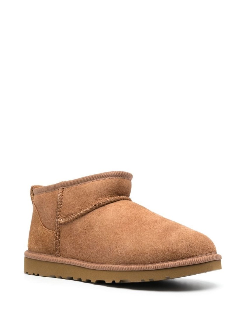 Shop Ugg Classic Ultra Mini Ankle Boots In Brown