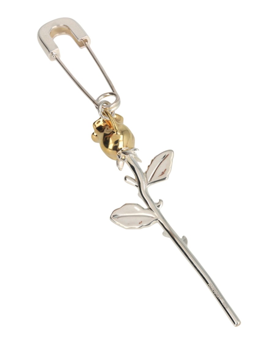 Ambush Rose Charm Single Earring In Metallic
