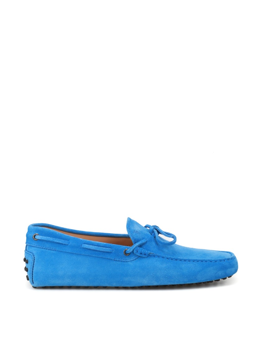 Tod's New Laccetto Gommini Driving Shoes Loafers In Blue