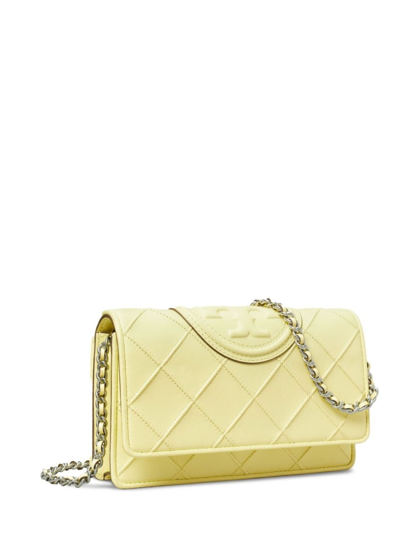 Tory Burch Quilted Shoulder Bag In Yellow Lambskin In Yellow