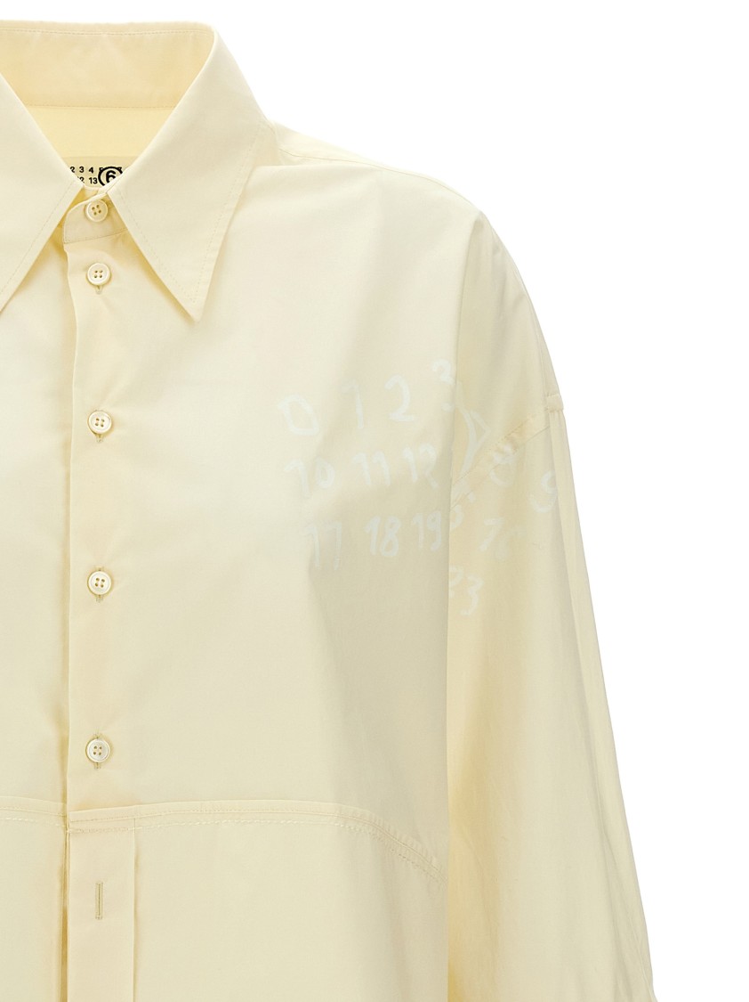Mm6 Maison Margiela Mm6 By Maison Margiela Cotton Shirt With Front Logo Print In Neutral