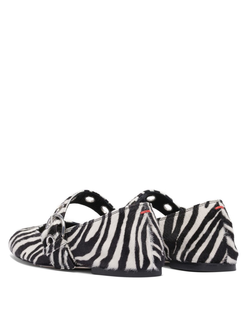 Aeyde Aeydē Zebra Print Ballerinas In Gray