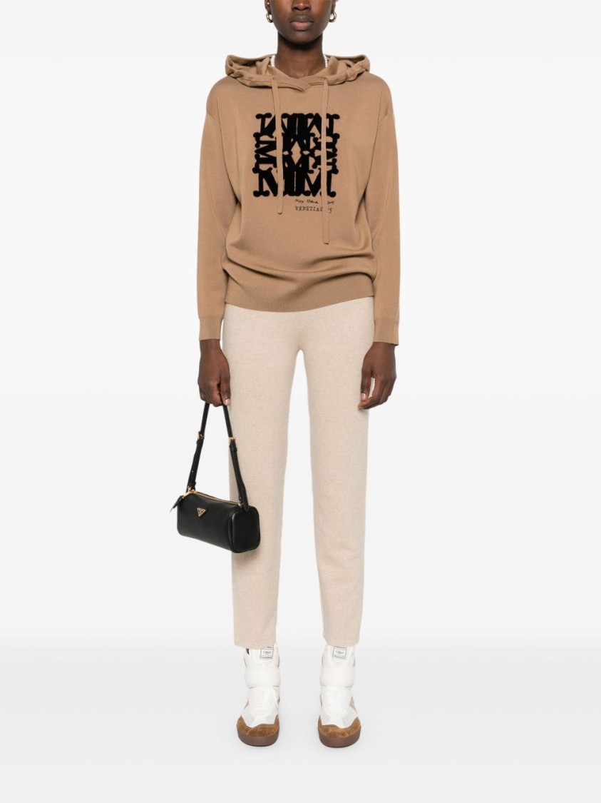 Max Mara Hooded Sweatshirt With Drawstring And Graphic Detail
