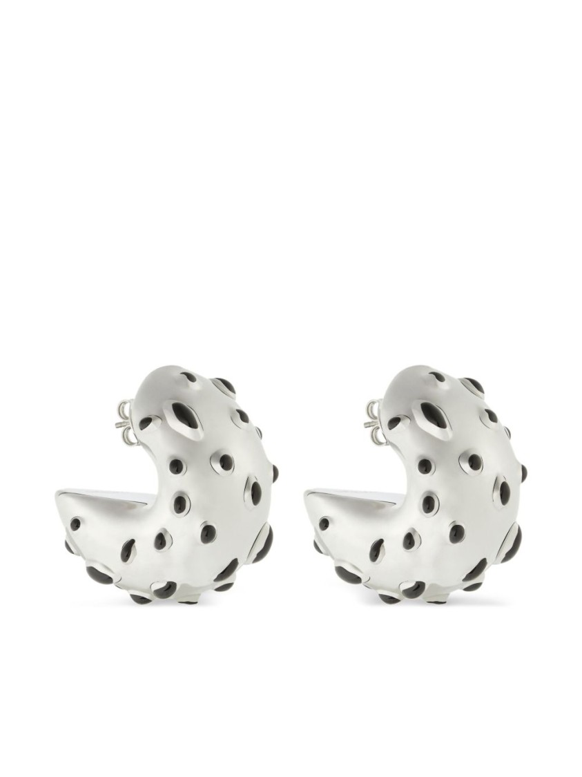 Shop Courrèges Sculptural Silver Brass Earrings