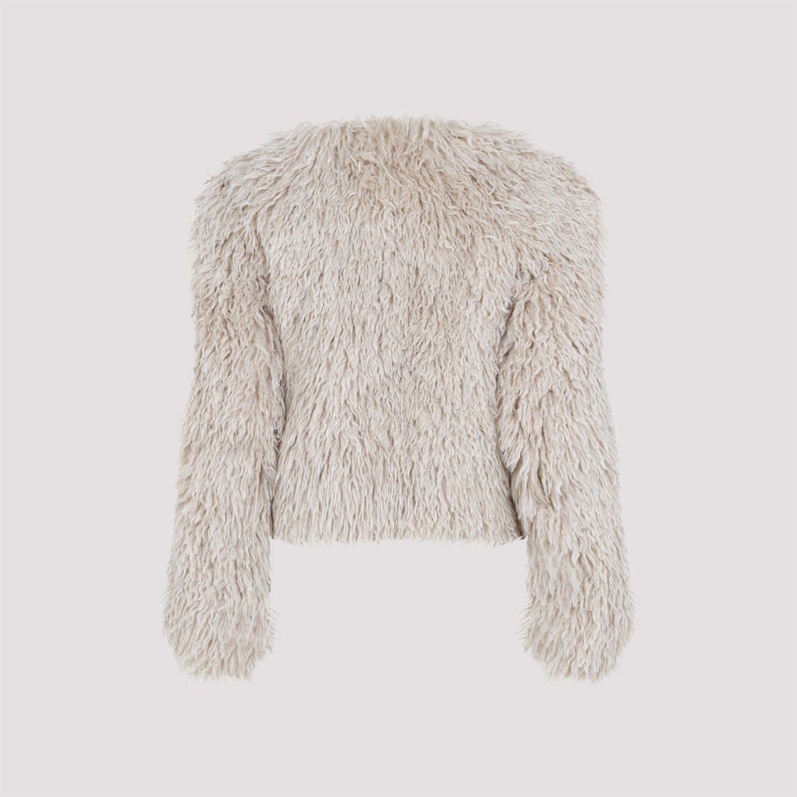 Isabel Marant Cropped Shaggy Jacket In Neutrals