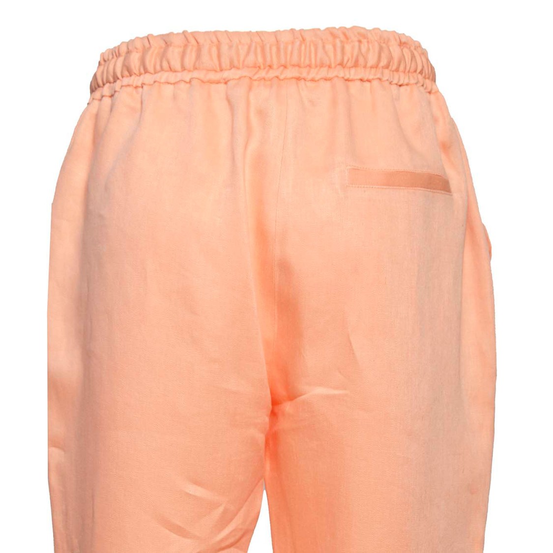 BARBA NAPOLI BARBA JOKE STRAIGHT TROUSERS IN PEACH LINEN