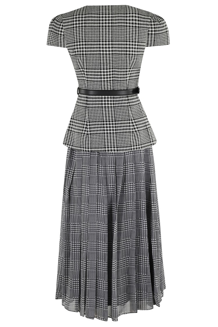 Self-portrait Houndstooth Tailored Midi Dress
