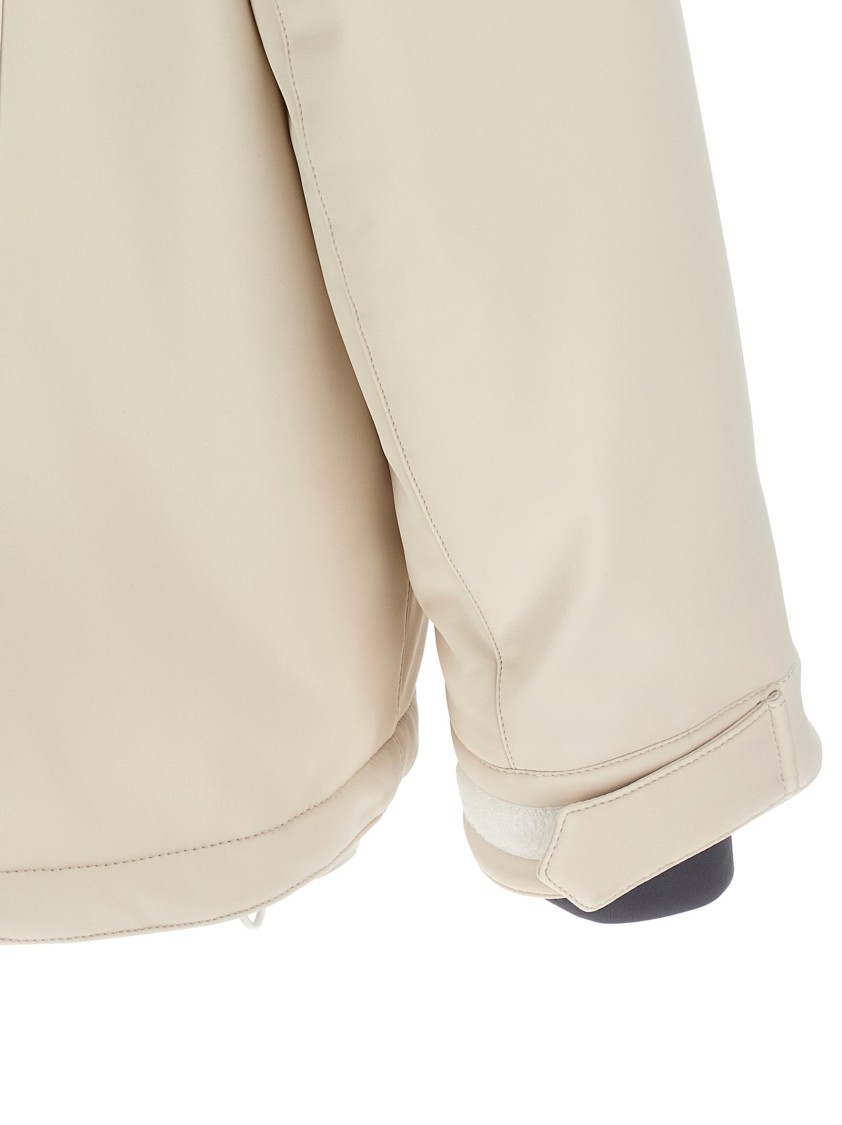 Brunello Cucinelli Corduroy Insert Ski Jacket Puffer Jackets Multicolor In Neutral