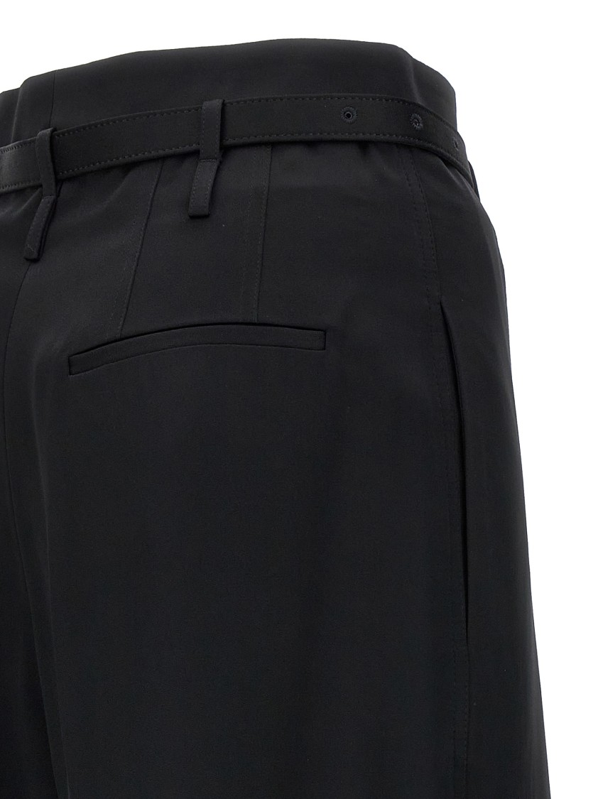 Jil Sander High-waisted Tailored Trousers With Adjustable Ankle Straps In Black