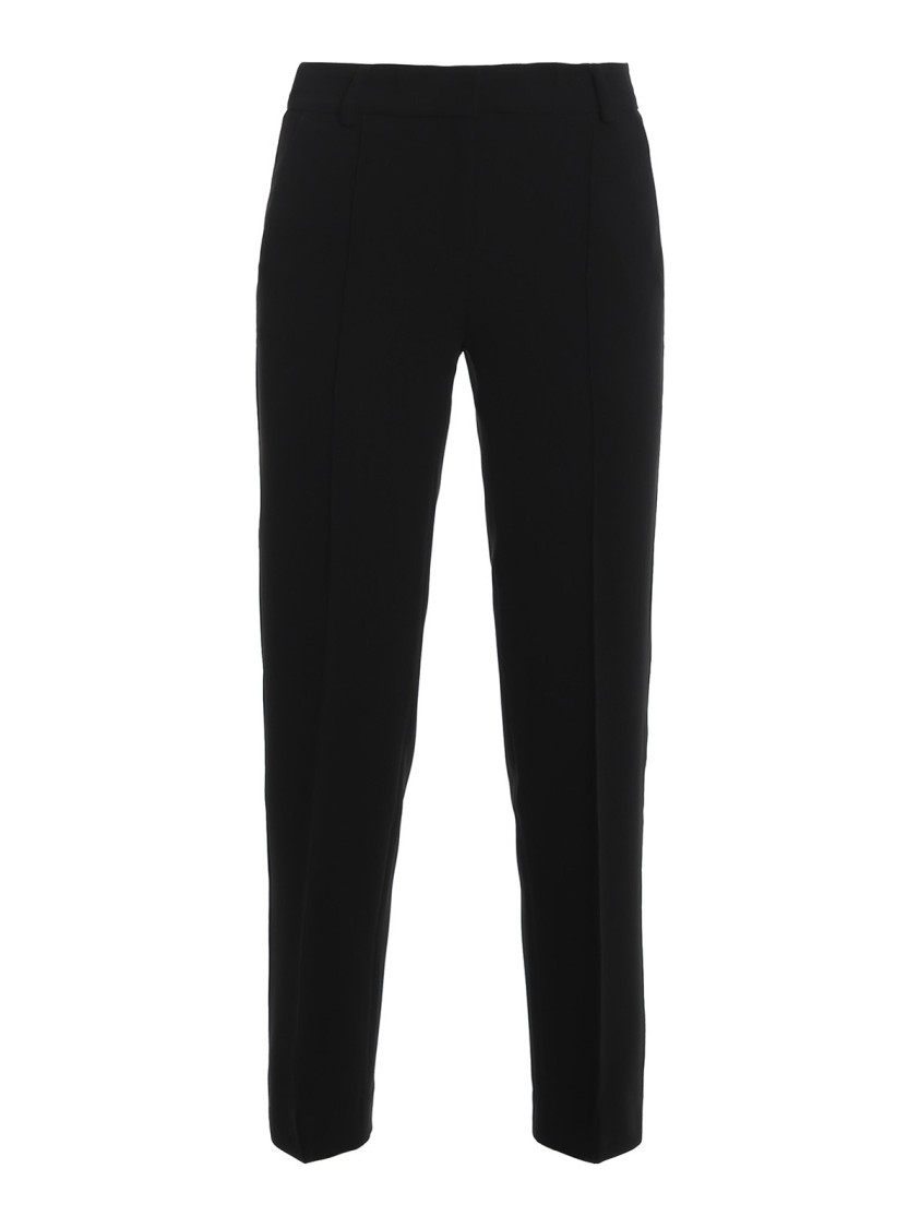 Michael Kors Tailored Straight-leg Trousers With Structured Waistband In Black