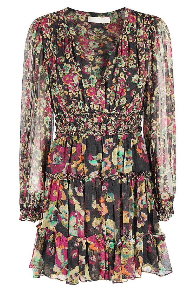 Ulla Johnson Lya Floral Silk Mini Dress In Multicolor