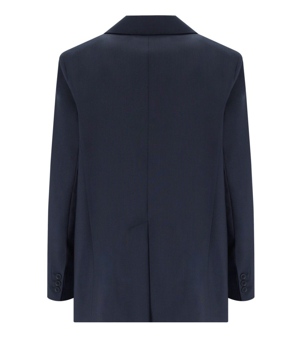 Max Mara Materia Blue Single Breasted Blazer In Blue