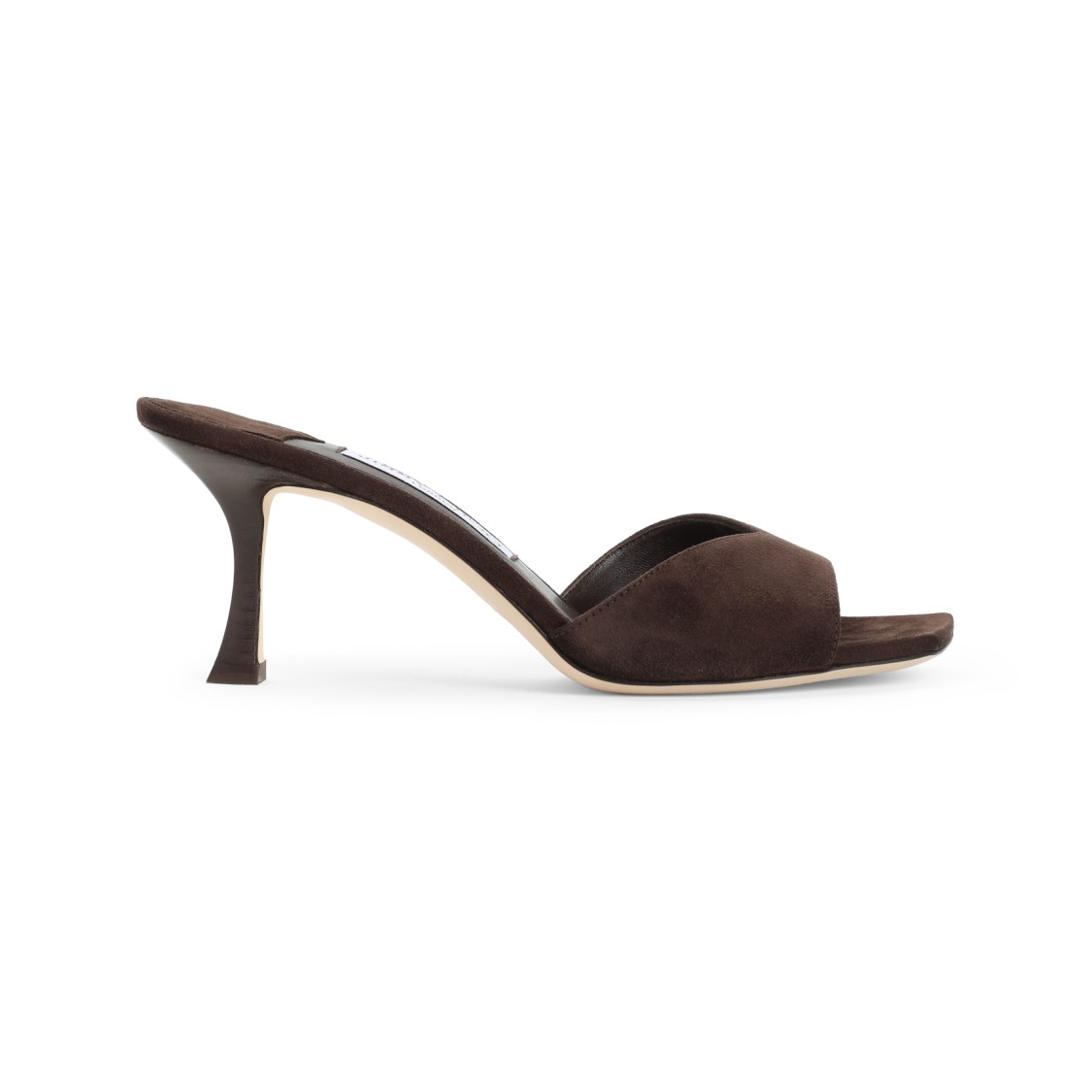 Jimmy Choo Brown Suede Slippers With 7cm Heel And Open Toe