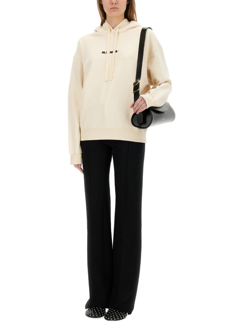 Jil Sander Wide-leg Tailored Viscose Blend Pants In Black