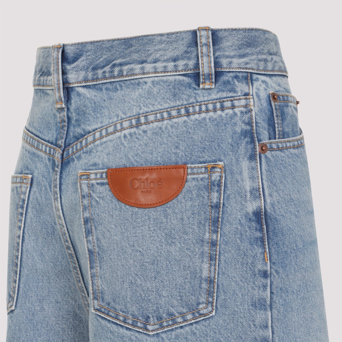 Chloé Belted Flared Wide-leg Cotton Trousers