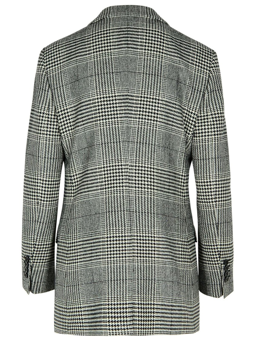 Dolce & Gabbana Grey Single-breasted Jacket With Peak Revers In Wool And Cashmere Woman