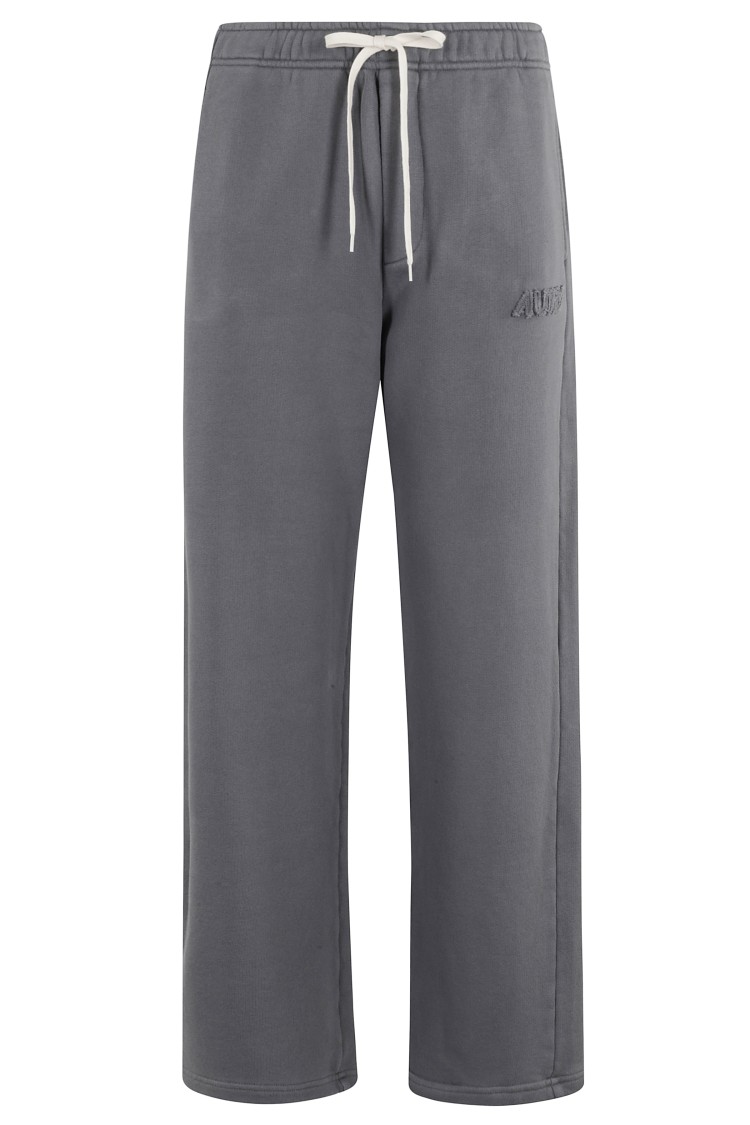 Shop Autry Comfortable Grey Jogger Pants With Embroidered Logo