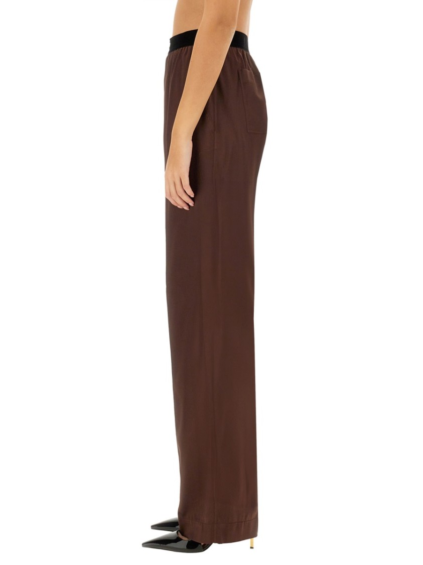 Shop Tom Ford Satin Pants In Brown