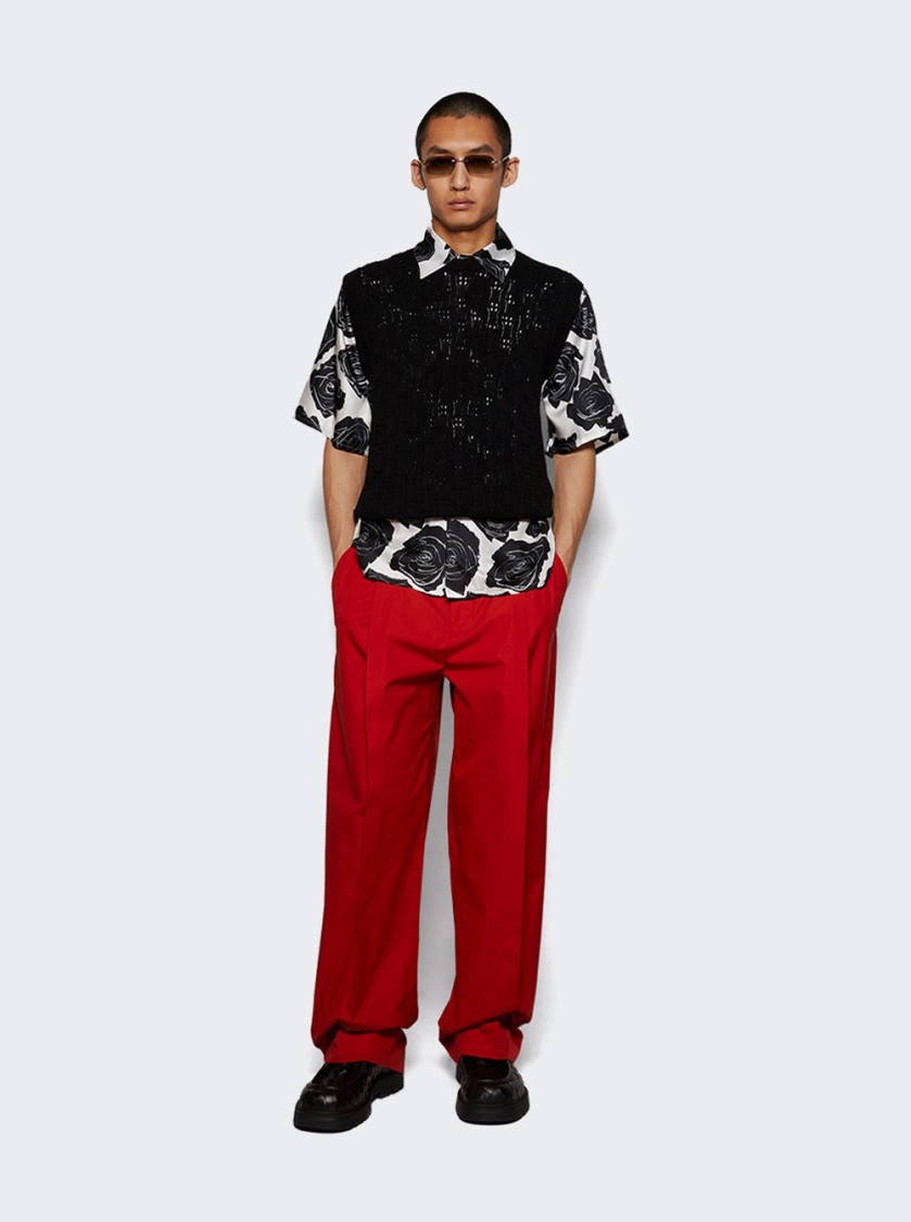 Marni Full-length Red Trousers With Structured Design