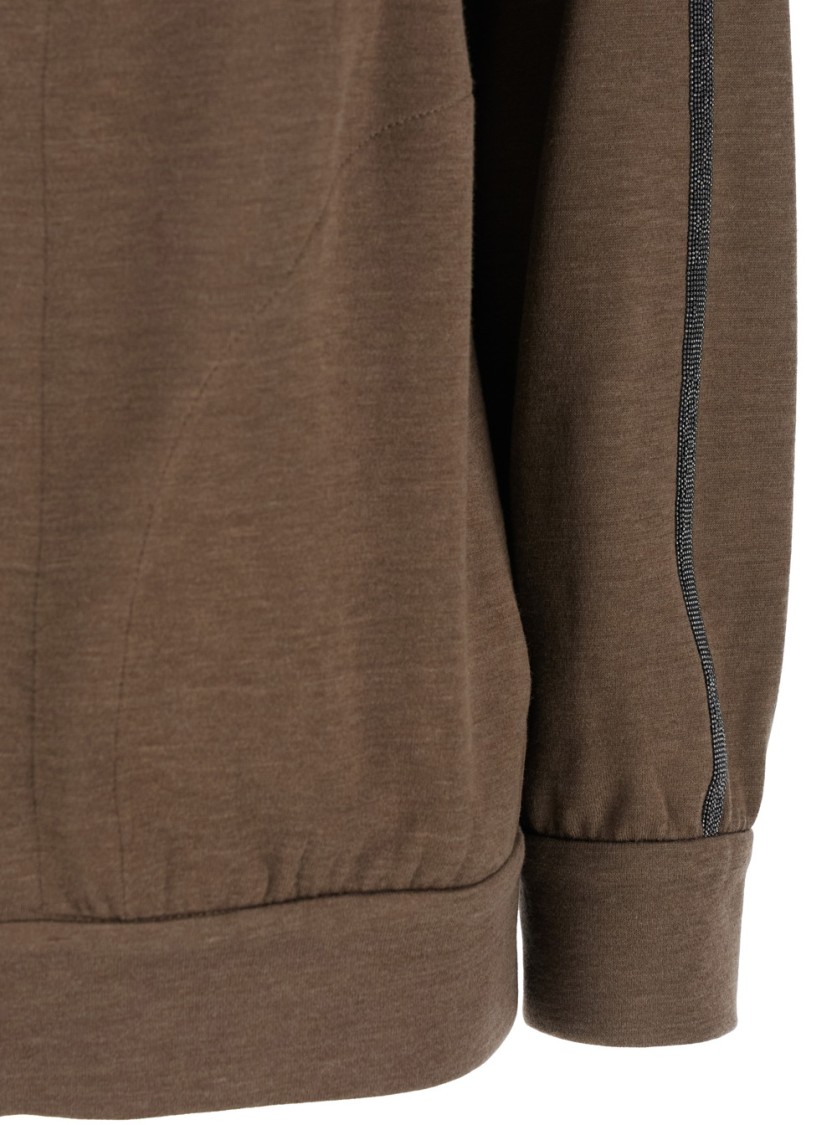 Shop Brunello Cucinelli Brown Hoodie Sweatshirt