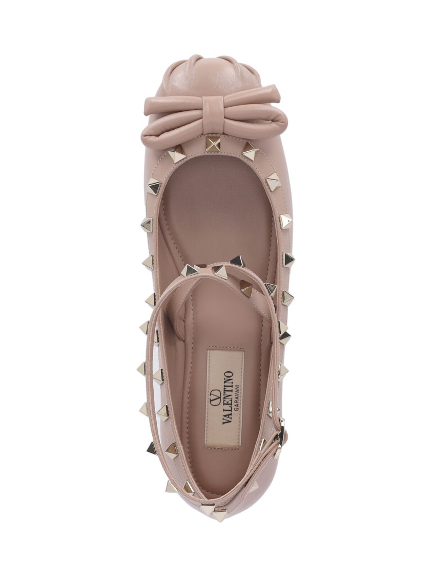 Shop Valentino Garavani Rockstud' Ballerina Flats – Pink