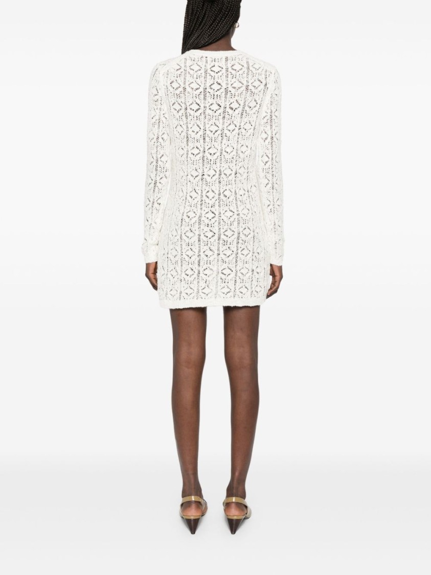 Shop Loulou Studio Ecru Evan Lace Dress In Neutrals