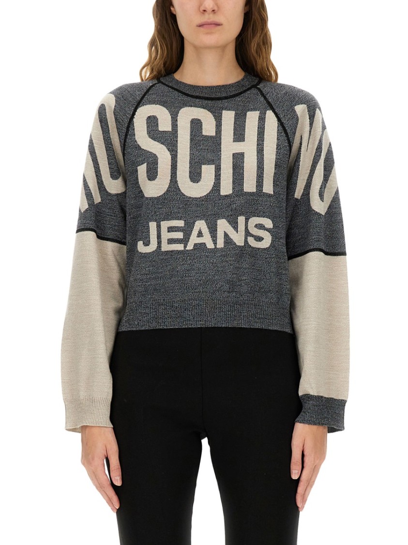 Moschino Cropped Jersey With Inlaid Logo | THE LIST