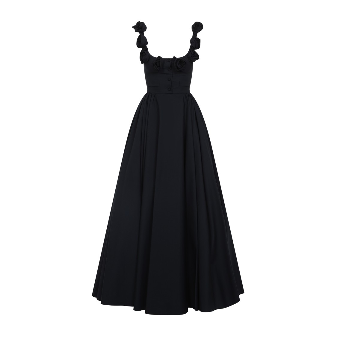Giambattista Valli Black Cotton Long Dress