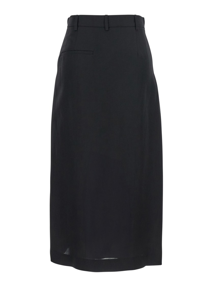 Shop Tela Nilla' Black Skirt With Pences On The Front