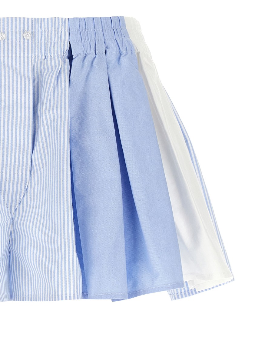 Alexander Wang Playful Striped And Solid Boxer-style Shorts In Blue