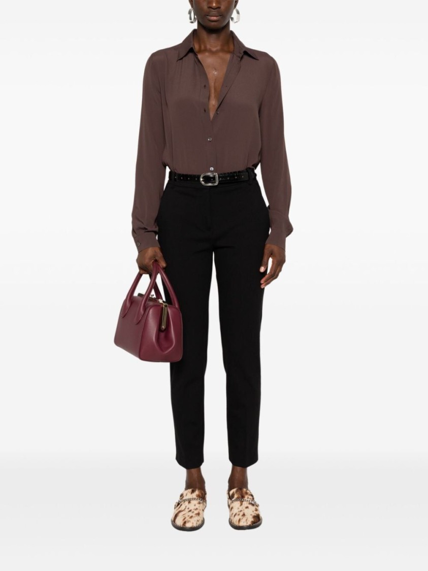 Pinko Tailored Black Trousers With Polished Silhouette In Black