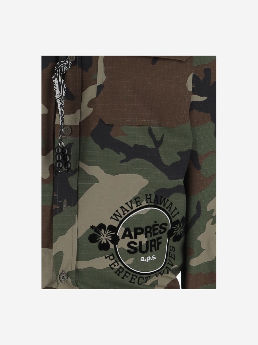 Après Surf Apres Surf Cotton Jacket With Logo Print In Brown