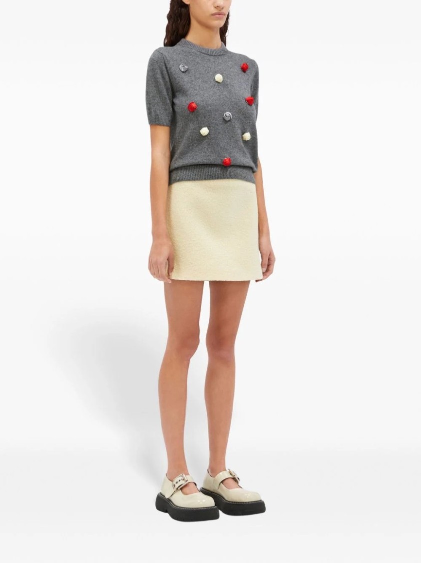 Msgm A-line Mini Skirt With Textured Surface
