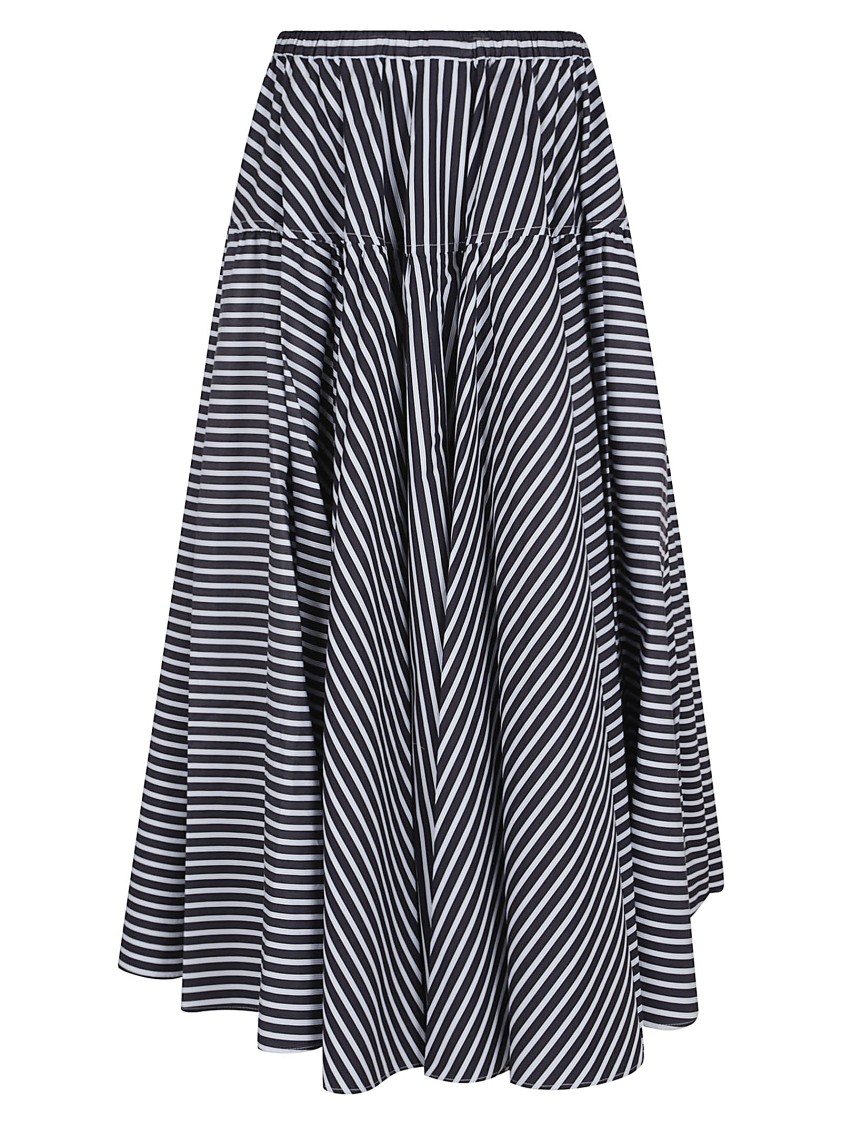 Shop Patou Flowing Blue Cotton Maxi Skirt