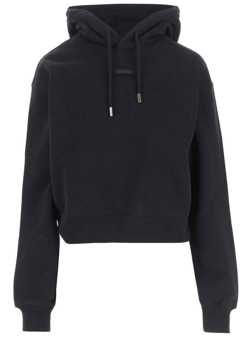 Jacquemus Gros Grain Hoodie With Drawstring In Black
