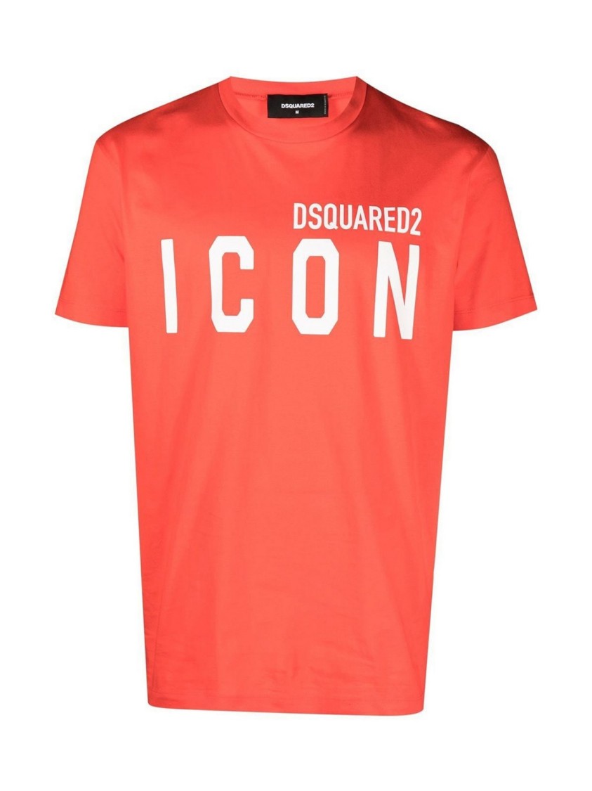 Dsquared2 Be Icon Logo T-shirt In Red