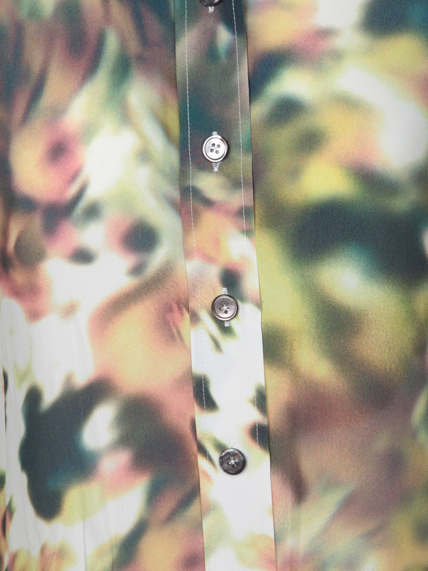 Shop Paul Smith Fluid Silhouette Multi-print Tops With Classic Collar