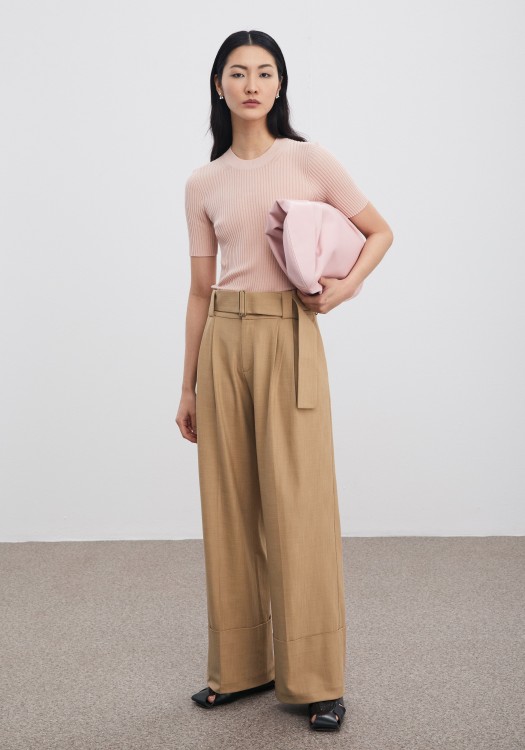 Aeron Trudi - Wide Cuffed Pants in Brown | THE LIST