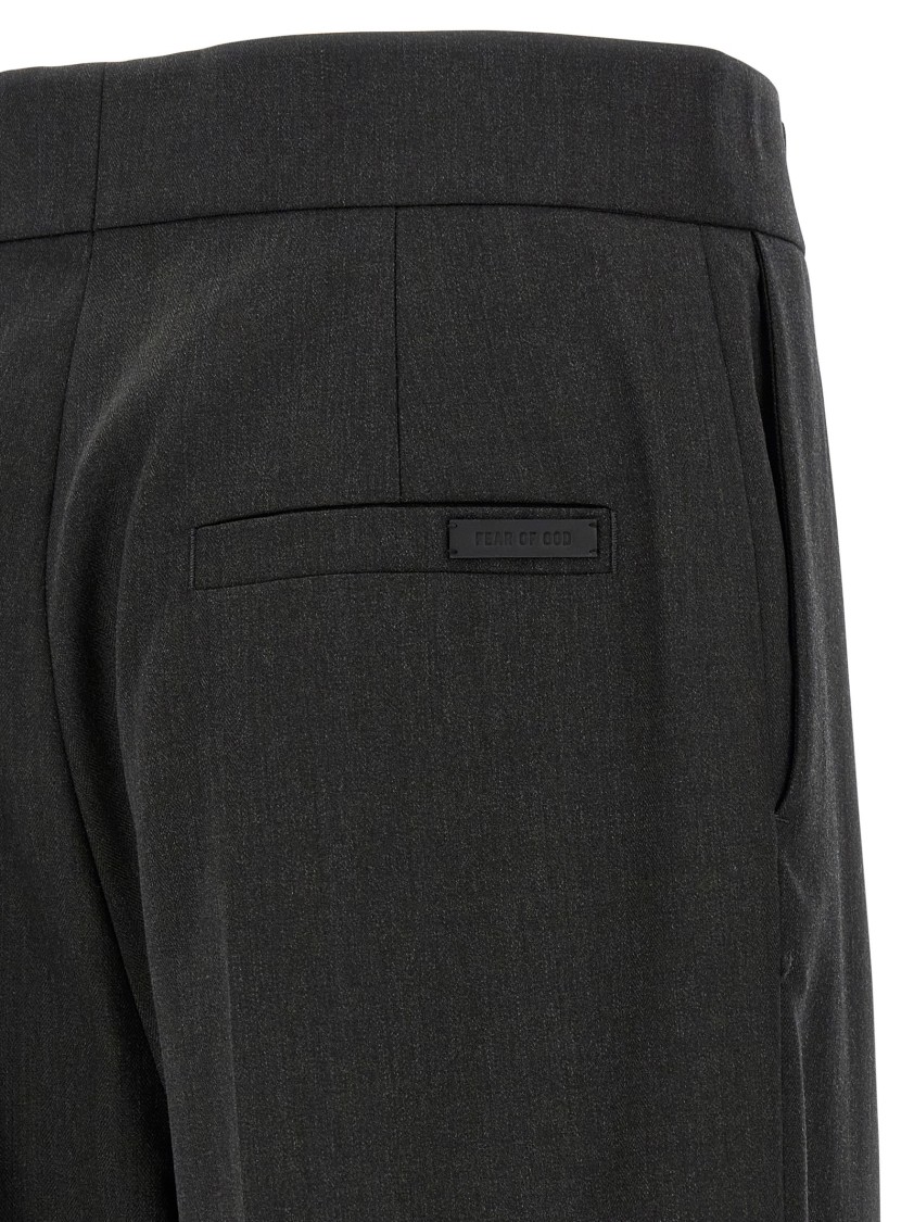 Fear Of God Herringbone Patterned Wool Pants With Relaxed Fit In Black