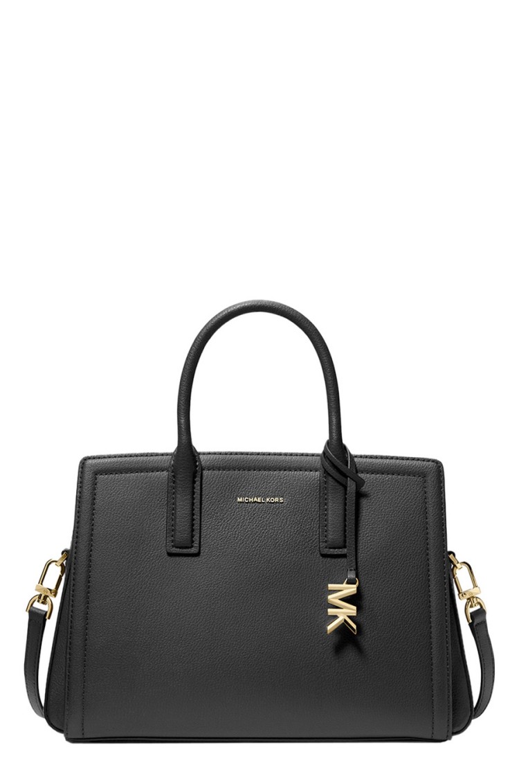 Michael Kors Structured Black Leather Shoulder Bag